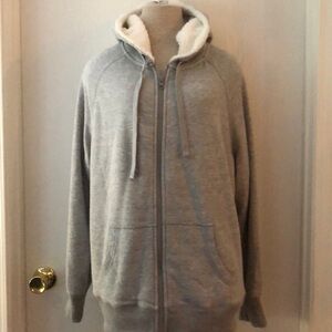 Faux fur zipped hoodie/coat